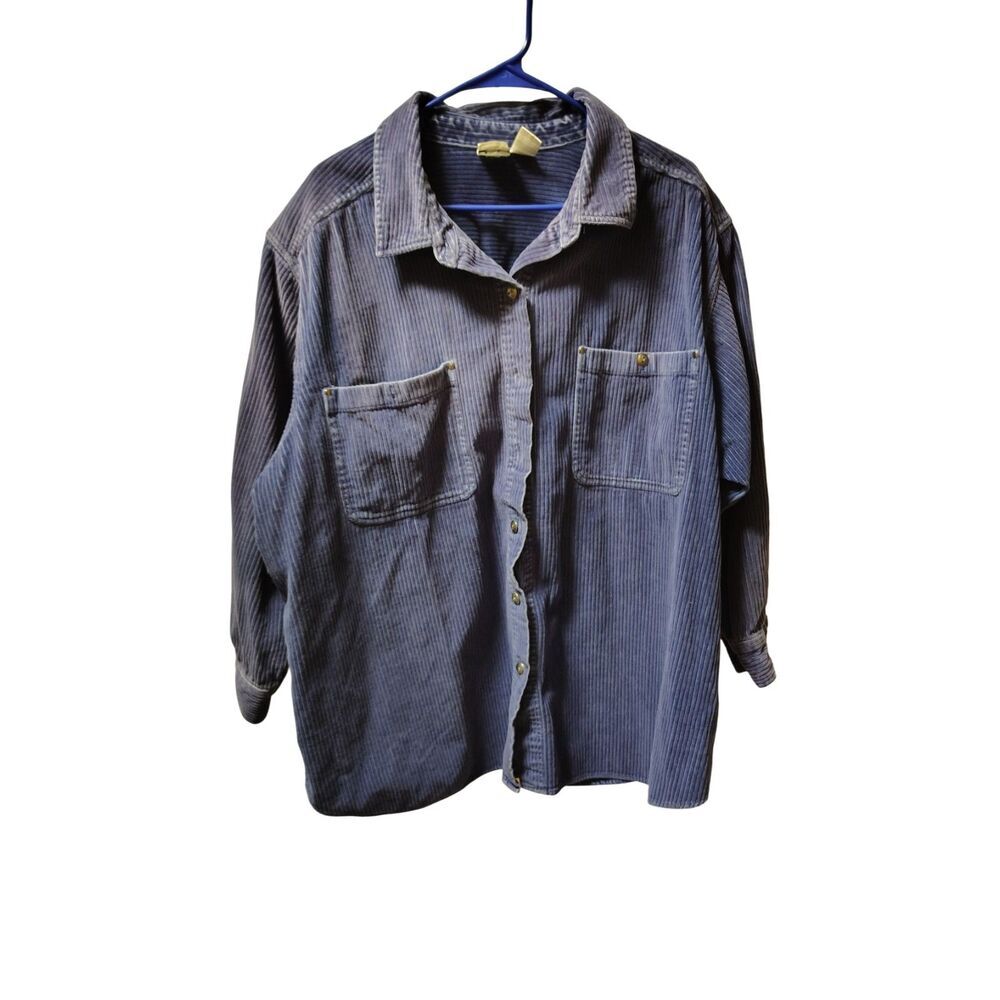 Roaman's 2X Women's Blue Corduroy Shacket READ DESCRIPTION